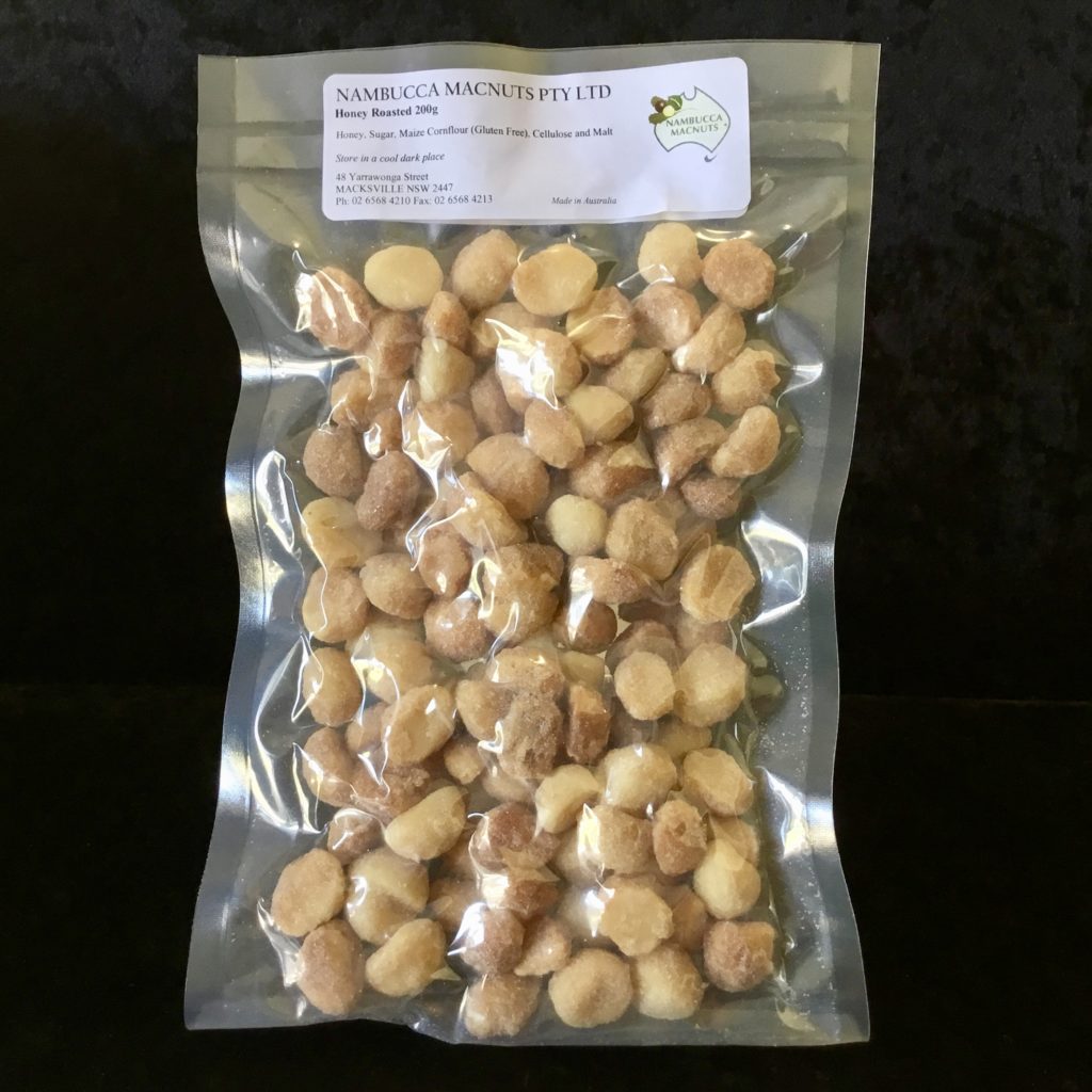 Honey Roasted Macadamias - 200g - Nuts, Snacks & Fresh Flowers