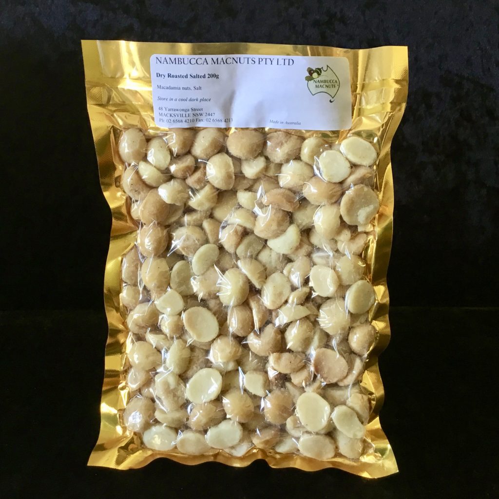 Dry Roasted Salted Macadamias - 200g - Nuts, Snacks & Fresh Flowers