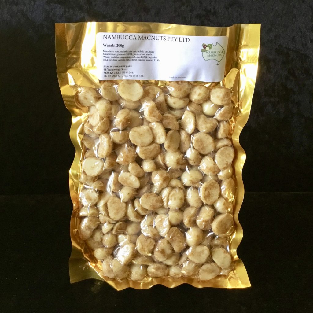 Wasabi Macadamias - 200g - Nuts, Snacks & Fresh Flowers