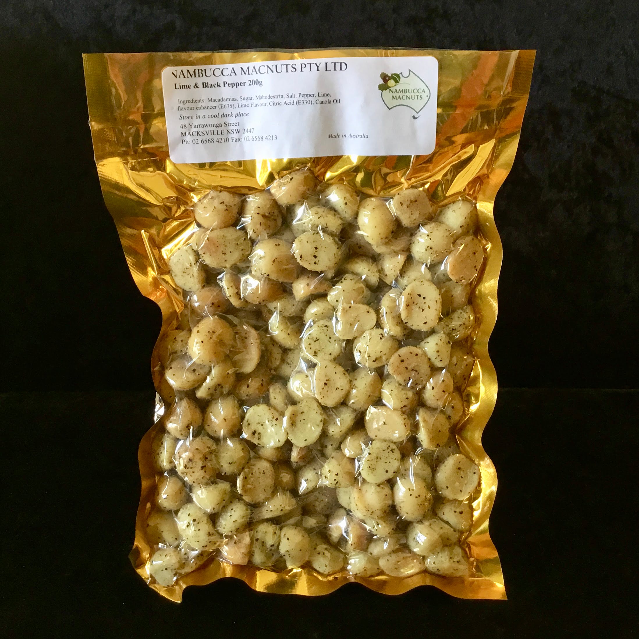 Lime & Black Pepper Macadamias - 200g 2 Lime & Black Pepper Macadamias - 200g